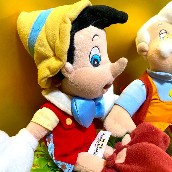 DISNEY EXCLUSIVE VTG 90s PINOCCHIO & GEPPETTO RETIRED BEAN BAG PLUSH - Picture 4 of 10